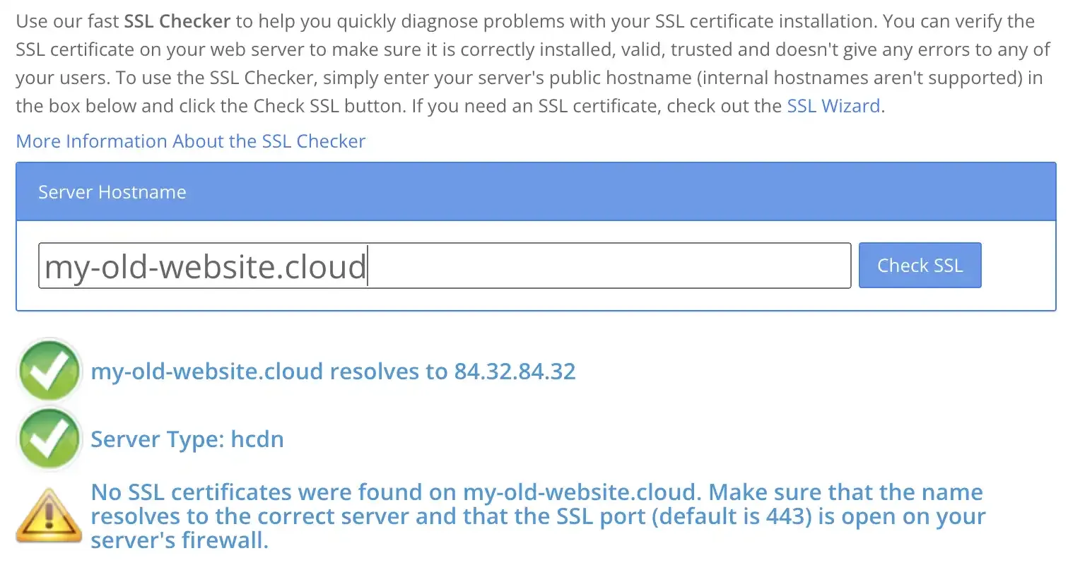 Hostinger domain forwards do not include a SSL certificate